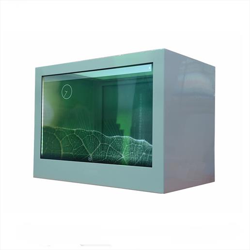 transparent screen, transparent showcase,freestanding screen, digital display, product display