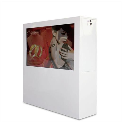 transparent screen, transparent showcase,freestanding screen, digital display, product display