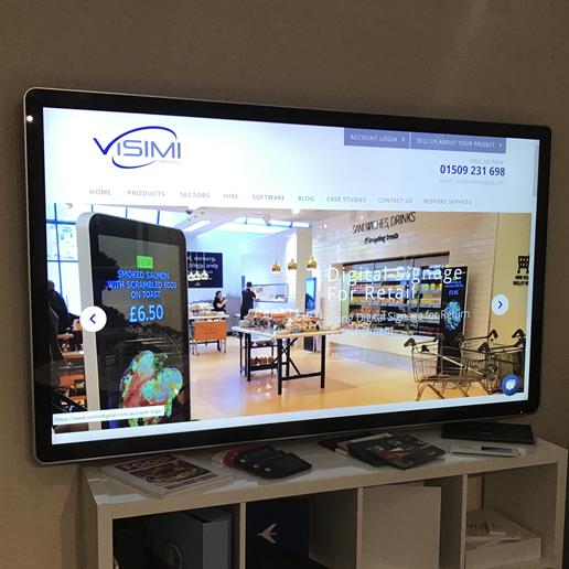 event hire, screen hire , digital signage hire, wall mounted display, 75"