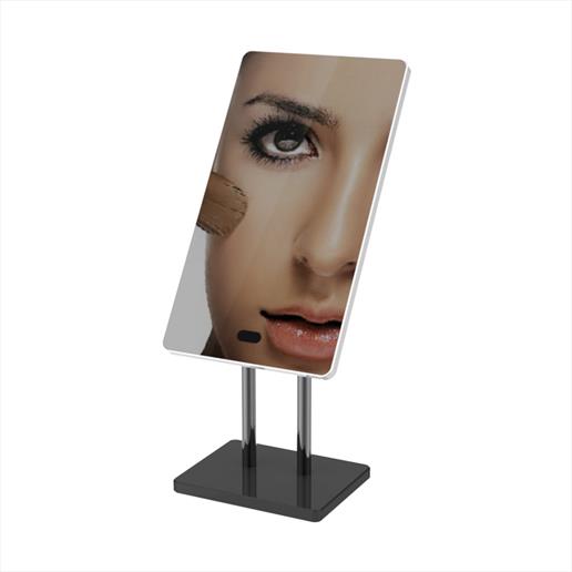 mirrored display, interactivedispaly, battery operated display freestanding digital display